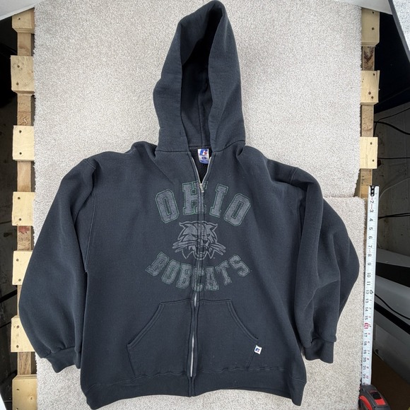 Russell Athletic Other - Vintage Ohio Bobcats Sweatshirt Hoodie Full Zip Mens XL Black NCAA 90s